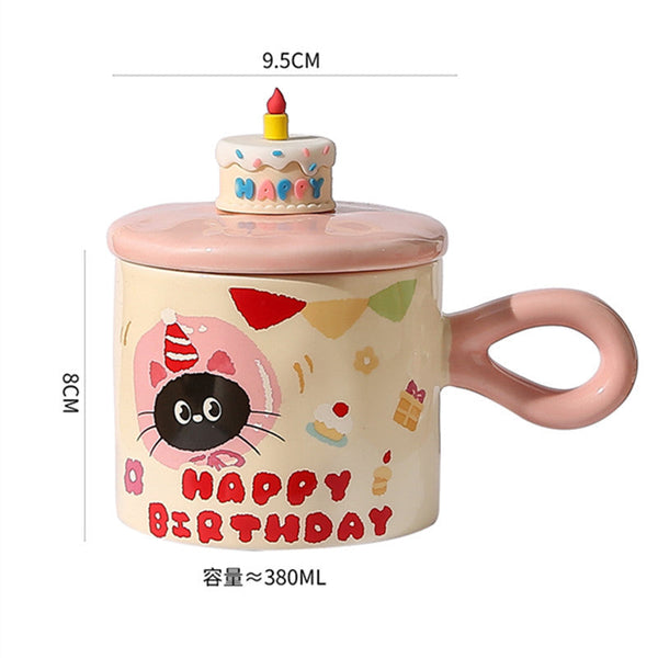 Adorable Cartoon Cat Themed Mug With Lid: Charming Gift Ideal For Office Coffee Or Water Mugs