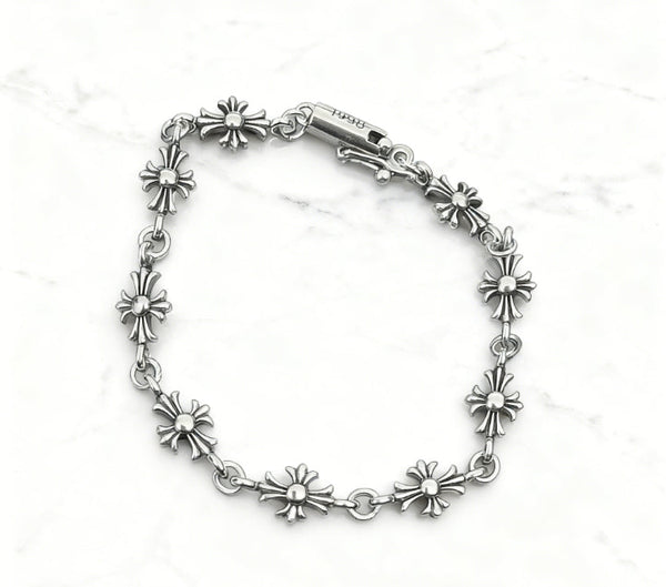 Cross Flower Bracelet Silver Bracelets