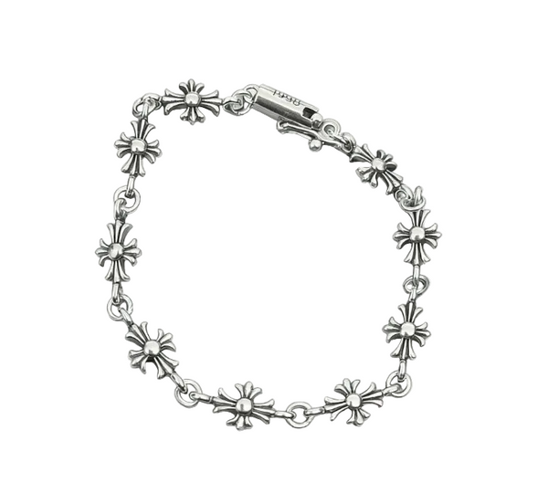 Cross Flower Bracelet Silver Bracelets