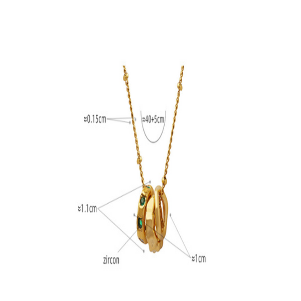 Fashion Ol Titanium Steel Pendant Inlaid With Zircon Accessories Versatile Three Ring Buckle Necklace For Women Necklaces & Pendants