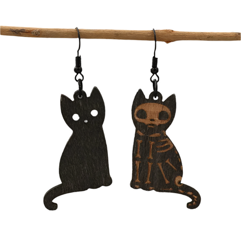 Alloy Hook Cat Earrings