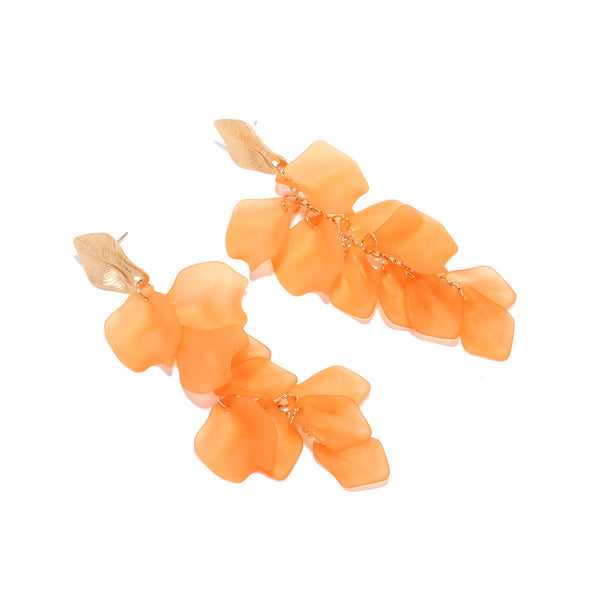 Veile Studios Seaside Bloom Acrylic Petal Tassel Long Style Drop For Women Jewelry Earrings
