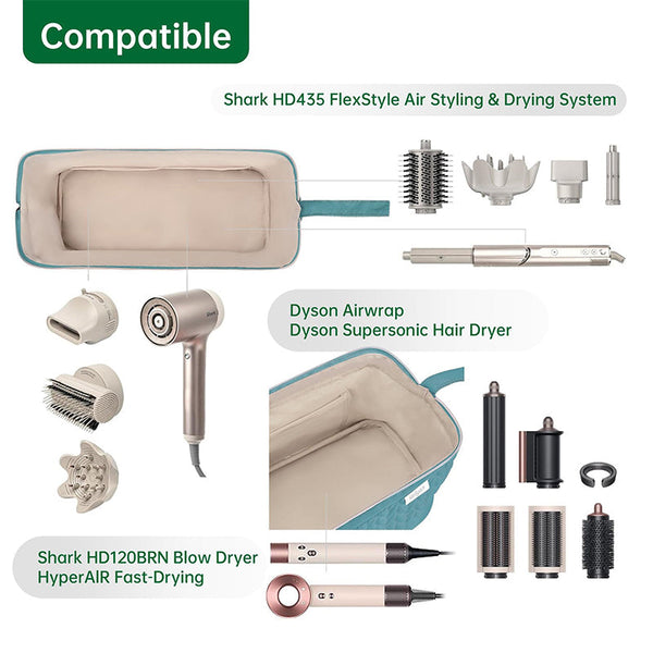 Beige Case For Dyson Airwrap & Revlon Tools: Travel Bag Organizer. Hair Dryers