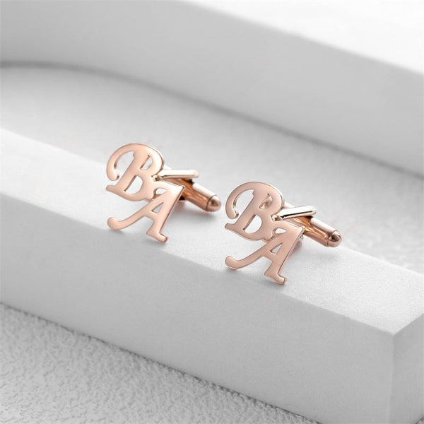 Diy Custom French Men's With English Letters Cufflinks