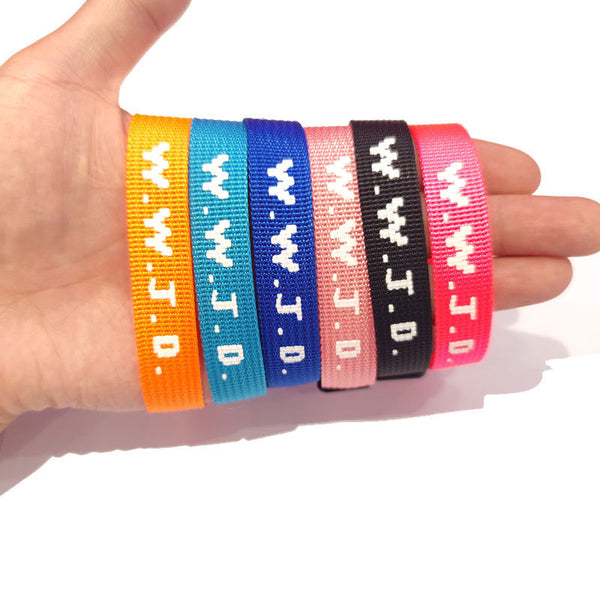 Alphabet Jacquard Printed Wrist Strap Bracelet Unisex Wwjd Adjustable Bracelets