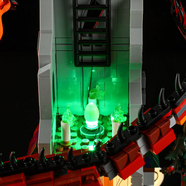 21348 Dragon And Dungeon Red Legend Led Lighting Toys Decorative Lights Gift Building Blocks