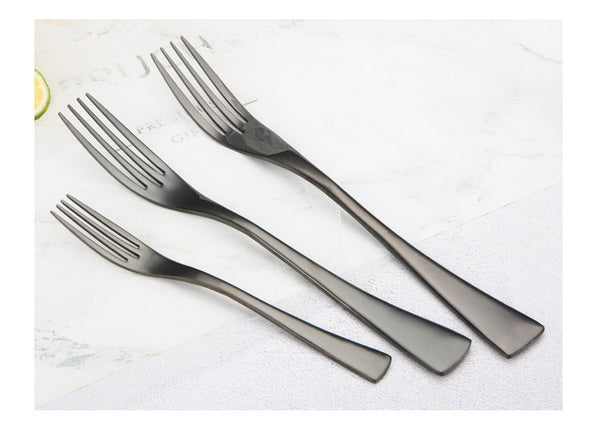 Portugal Titanium Black Stainless Steel Western Cutlery Set For Hotel And Restaurant Knife Fork Spoon Suite Factory Wholesale Cutlery Sets