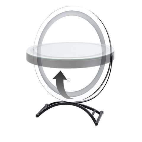 Round Black Dressing Table Makeup Mirror Desktop Led Light Dressers & Chests Of Drawers