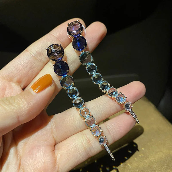 Veile Studios Large Round Diamond Zircon Coloured Jewellery Women Earrings