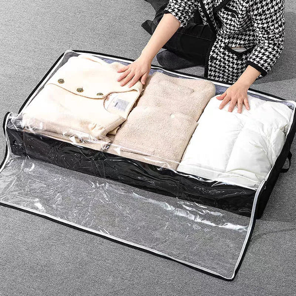 Under Bed Storage Bag 75L/40L Portable Foldable Comforter & Clothing Organizer Large Capacity Dustproof Box Storage Bags