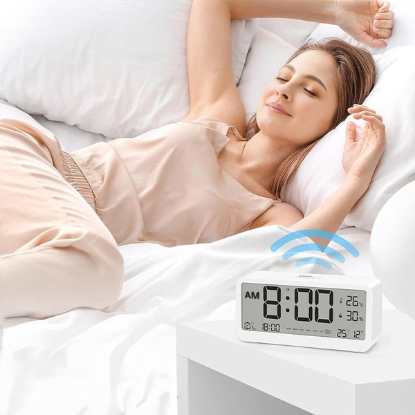 Multifunctional Digital Clock: Adjustable Led Brightness Temp & Humidity Display Dual Mode Alarm For Bedside Or Desk Desk Clocks