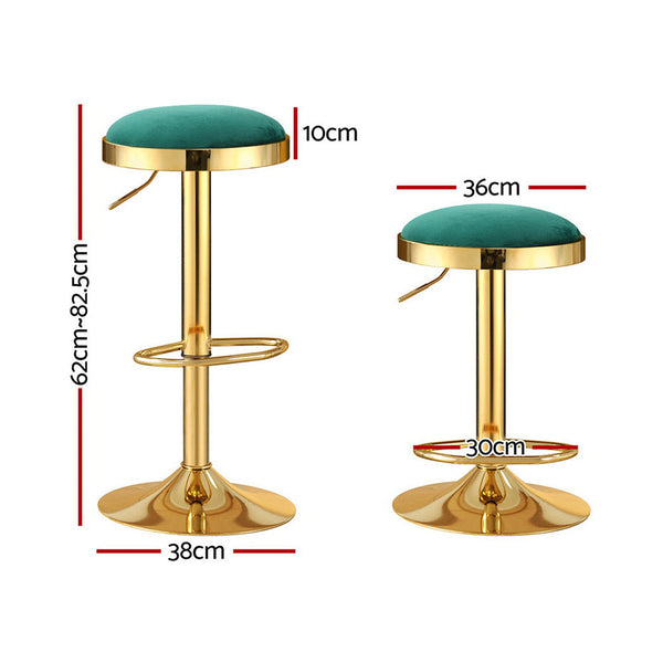 Artiss Velvet Padded Bar Stools Kitchen Dining Chairs Green Benches Bar Stools