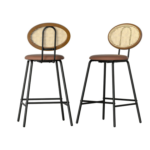 Artiss 2X Bar Stools Pu Leather Brown Benches Bar Stools