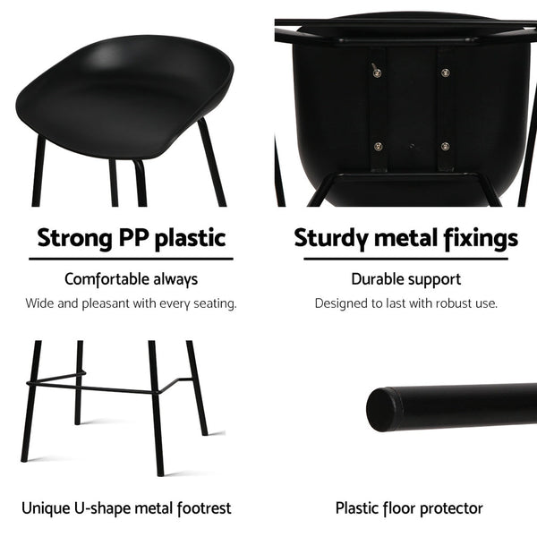 Metal Bar Stools With Pp Plastic Seat And Floor Protectors Kitchen Furniture Set Benches Bar Stools