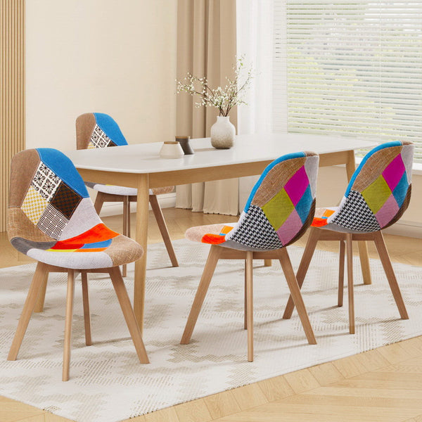 Artiss Set Of 4 Fabric Retro Replica Dsw Dining Chairs