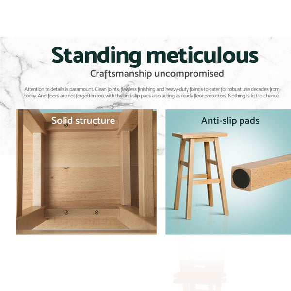 Artiss Bar Stools Kitchen Counter Chairs Natural Furniture Set Of Two Benches Bar Stools