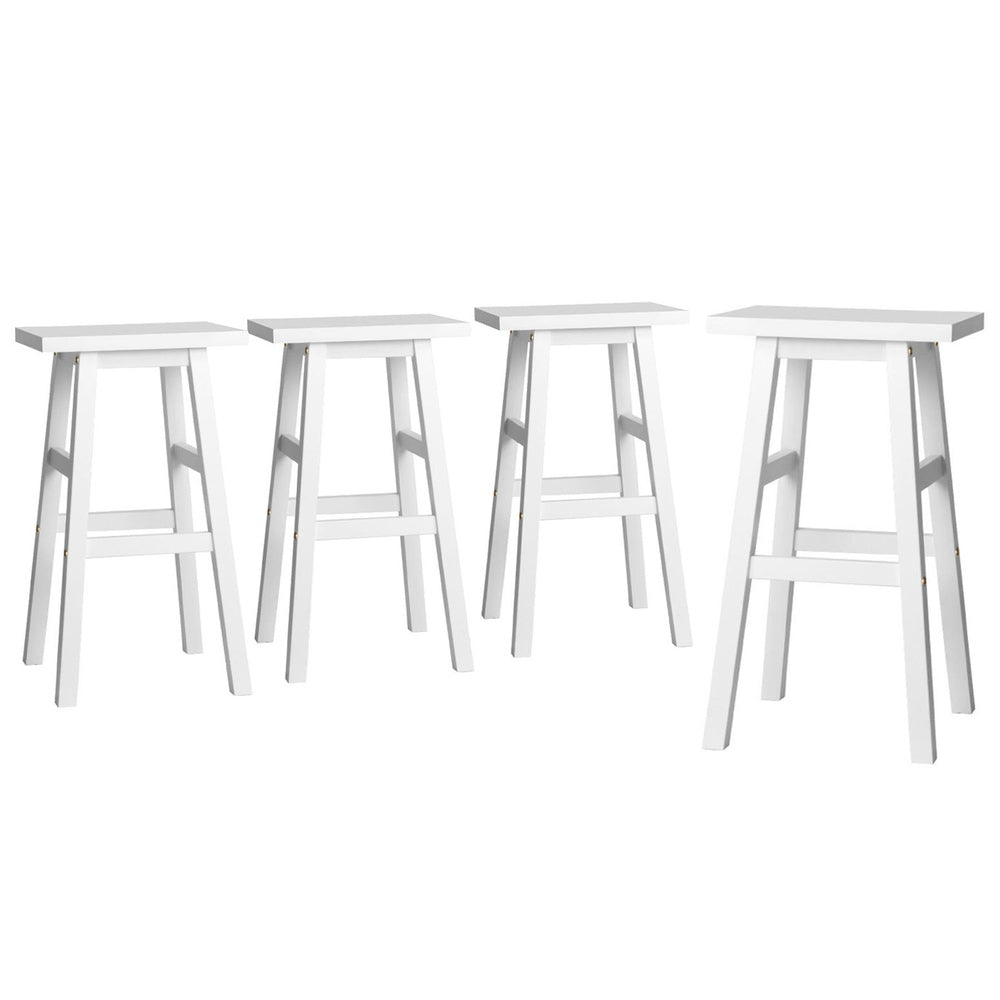 Artiss 4X Bar Stools Kitchen Chairs Wooden White Benches Bar Stools