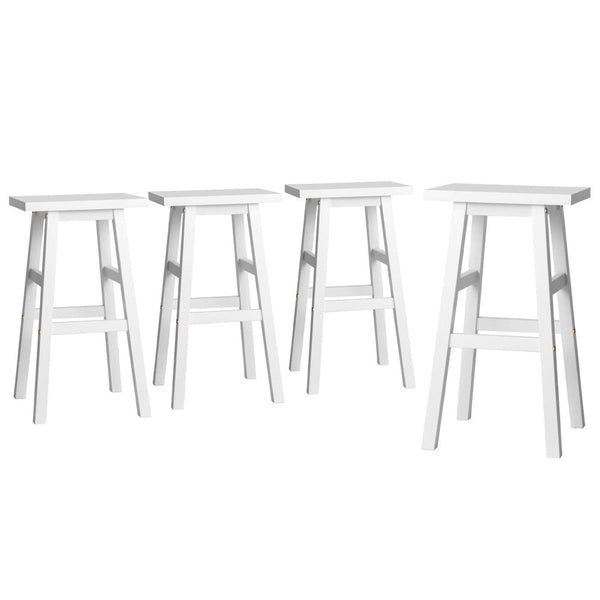Artiss 4X Bar Stools Kitchen Chairs Wooden White Benches Bar Stools