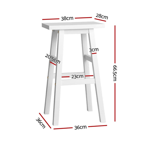 Artiss 4X Bar Stools Kitchen Chairs Wooden White Benches Bar Stools