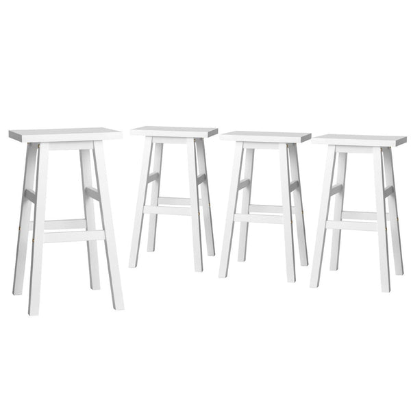 Artiss 4X Bar Stools Kitchen Chairs Wooden White Benches Bar Stools