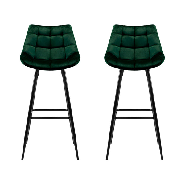 Artiss Velvet Bar Stools Green Furniture For Home And Garden Benches Bar Stools