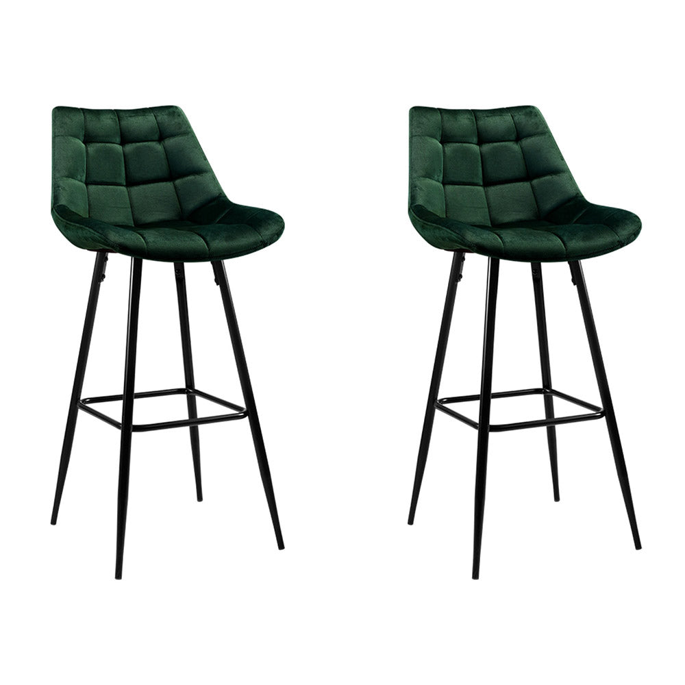 Artiss Velvet Bar Stools Green Furniture For Home And Garden Benches Bar Stools