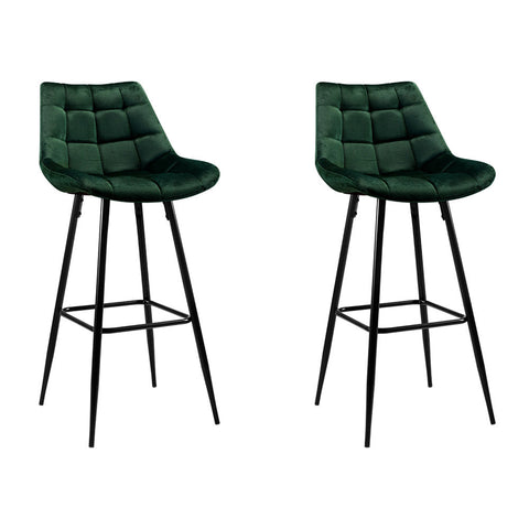 Artiss Velvet Bar Stools Green Furniture For Home And Garden Benches Bar Stools
