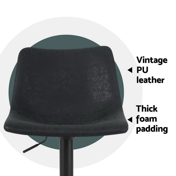 4 X Pu Leather Bar Stool Swivel Gas Lift Home Furniture Benches Bar Stools
