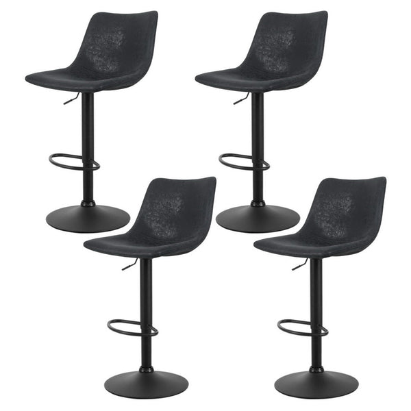 4 X Pu Leather Bar Stool Swivel Gas Lift Home Furniture Benches Bar Stools