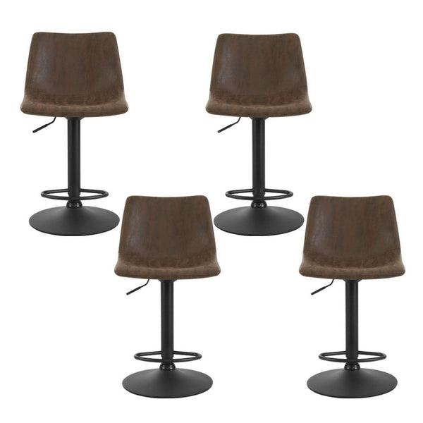 Faux Fabric Bar Stools Swivel Gas Lift Height Set Of 4 Benches Bar Stools