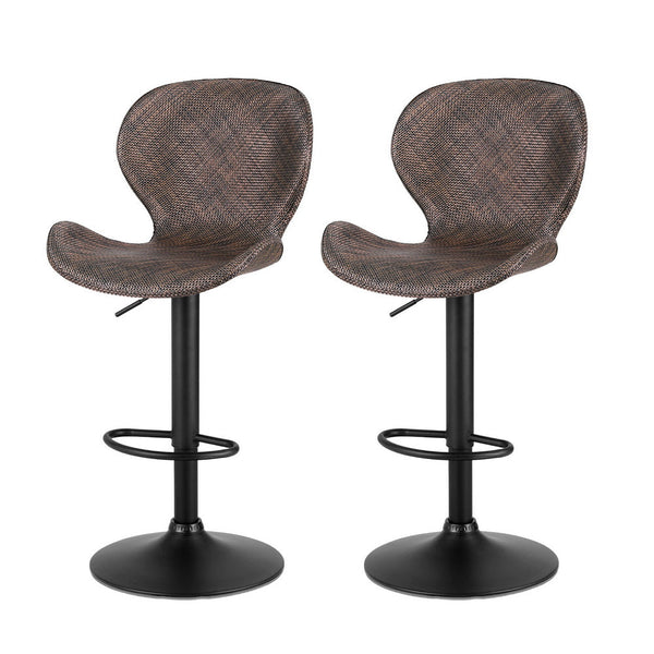Artiss 2X Bar Stools Kitchen Swivel Gas Lift Counter Chair Wing Pe Rattan Brown Benches Bar Stools