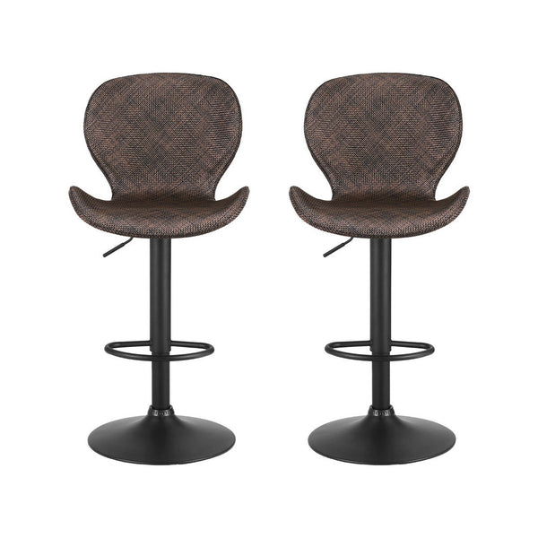 Artiss 2X Bar Stools Kitchen Swivel Gas Lift Counter Chair Wing Pe Rattan Brown Benches Bar Stools