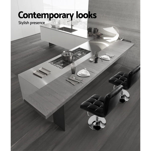 Artiss Bar Stools Black Leather Gas Lift Furniture For Home And Garden Benches Bar Stools