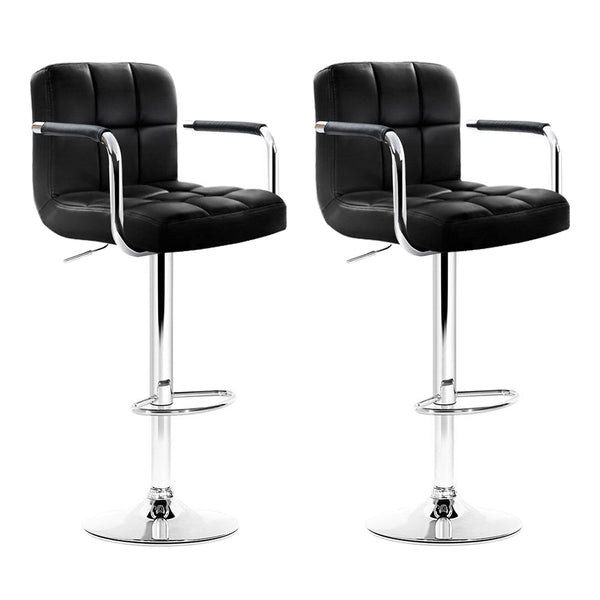 Pu Leather Bar Stools With Gas Lift And Armrest For Home Furniture Benches Bar Stools
