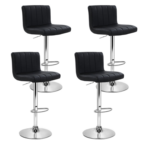 Artiss Bar Stools Set Of Four Gas Lift Leather Black Furniture For Home And Garden Benches Bar Stools