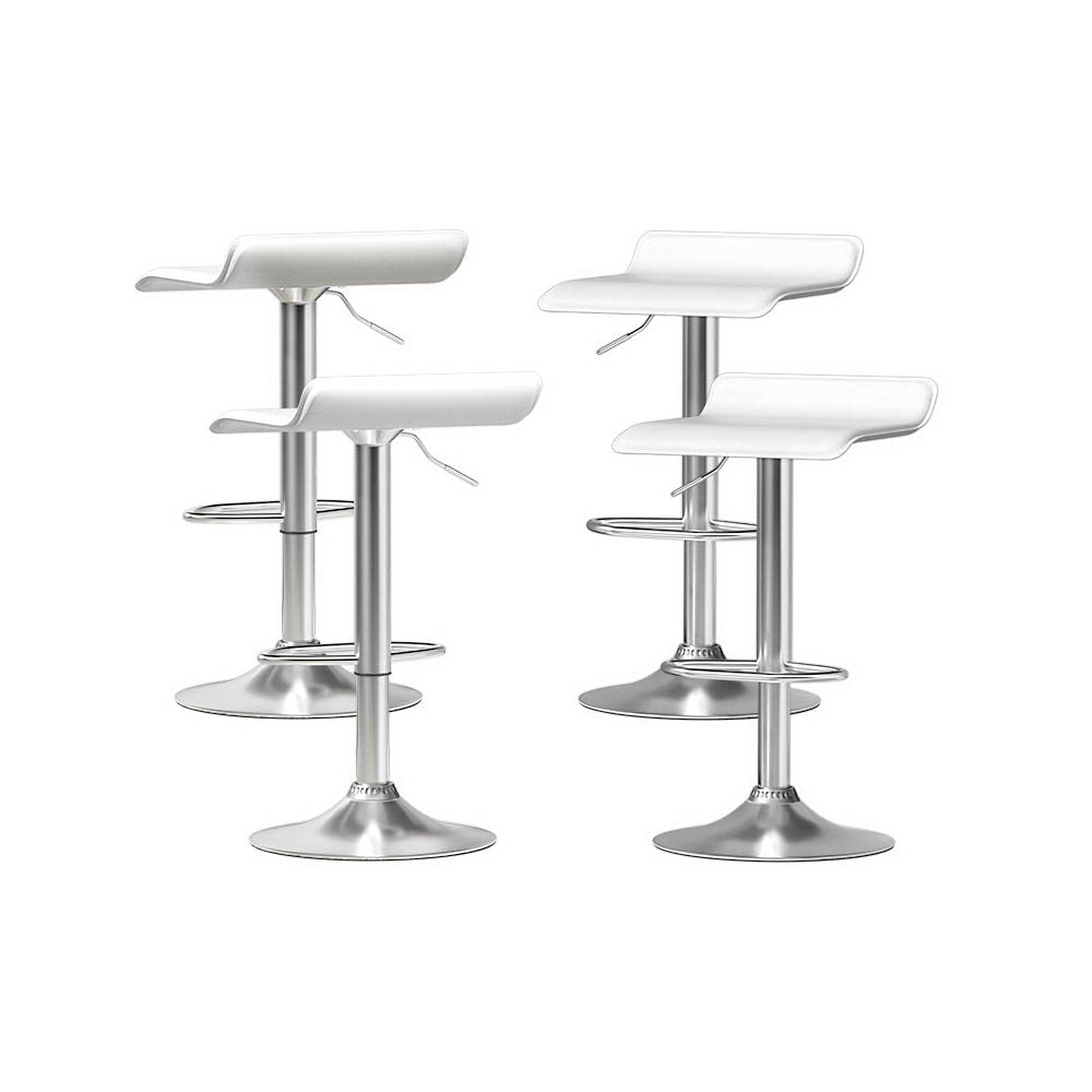 Artiss 4X Bar Stools Faux Leather Chair White Benches Bar Stools