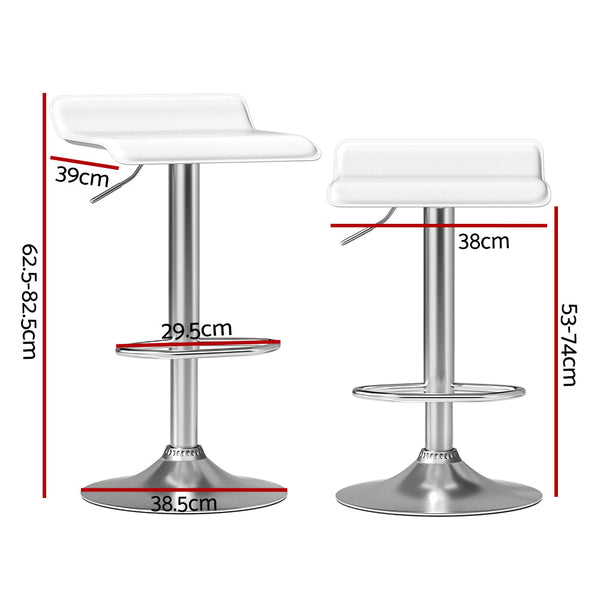 Artiss 4X Bar Stools Faux Leather Chair White Benches Bar Stools