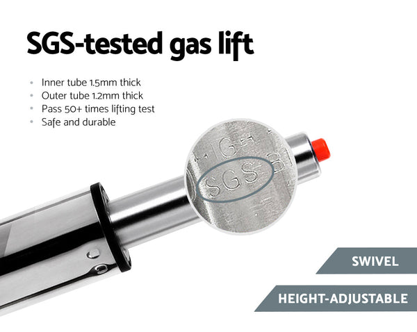 Artiss 2X Bar Stools Leather Padded Gas Lift Stool Black Benches Bar Stools