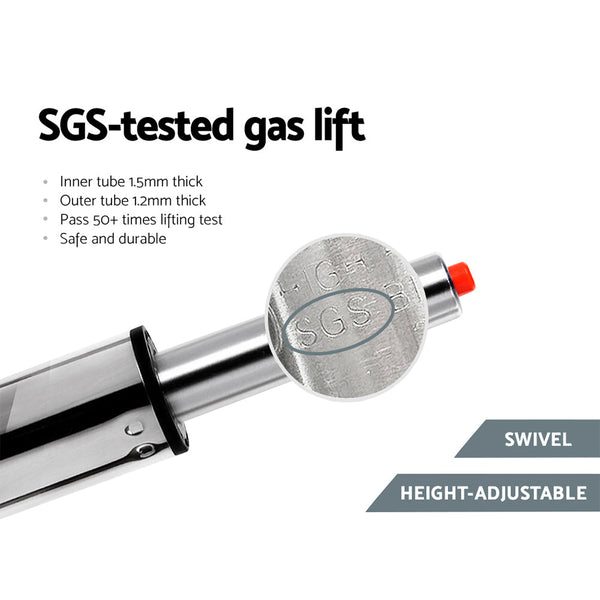 Artiss Set Of 4 Pu Leather Lined Pattern Bar Stools Grey And Chrome Benches Bar Stools