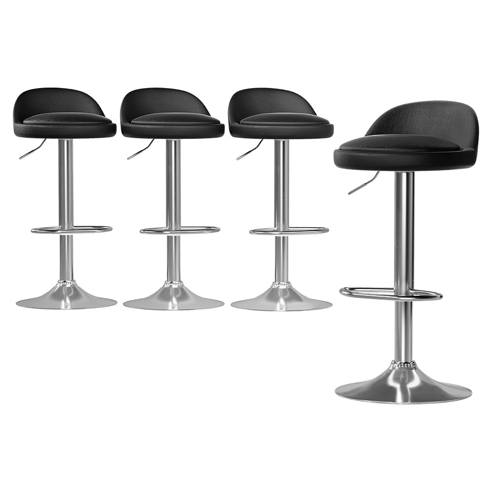 Benches Bar Stools Artiss 4X Bar Stools Pu Leather Gas Lift Black