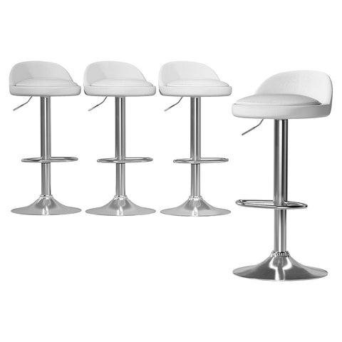 Artiss 4X Bar Stools Pu Leather Gas Lift White Benches Bar Stools