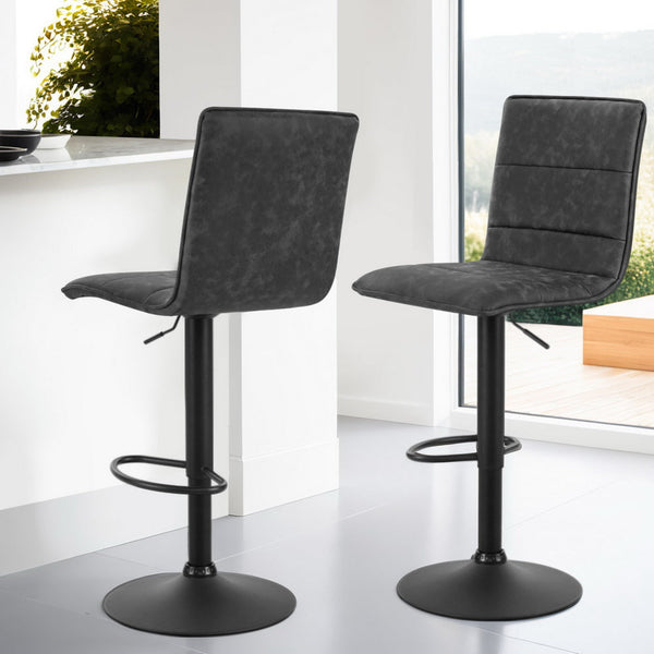 Artiss 4X Bar Stools Gas Lift Leather Grey Benches Bar Stools