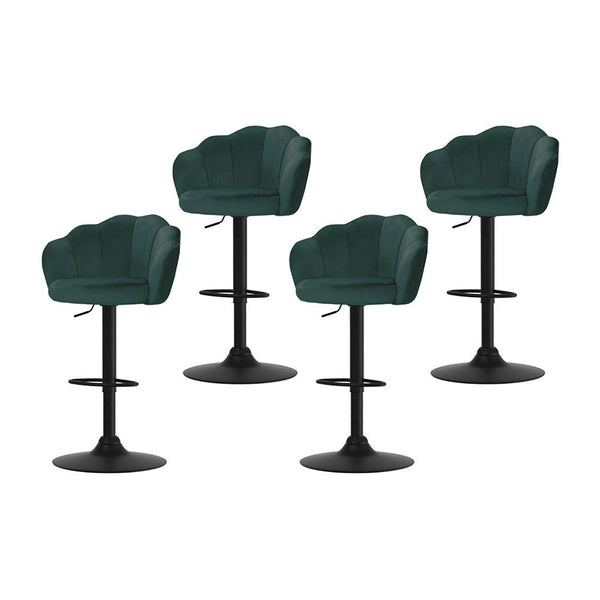 Velvet Steel Bar Stools Adjustable Height Swivel Footrest Home Furniture Set Benches Bar Stools