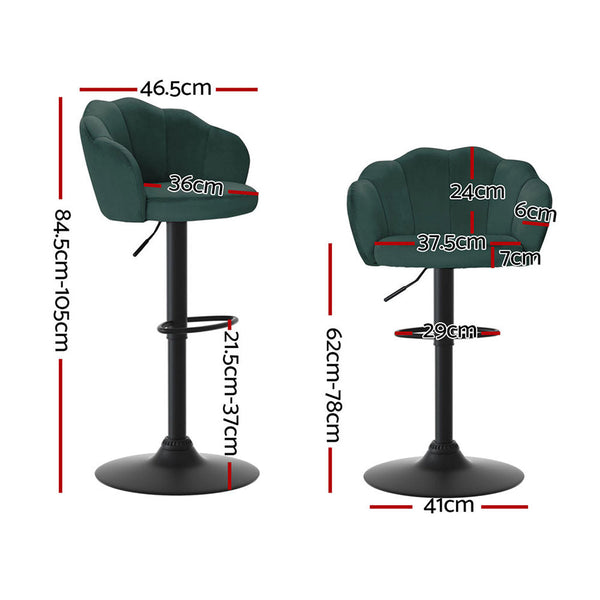 Velvet Steel Bar Stools Adjustable Height Swivel Footrest Home Furniture Set Benches Bar Stools