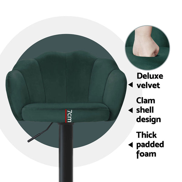 Velvet Steel Bar Stools Adjustable Height Swivel Footrest Home Furniture Set Benches Bar Stools
