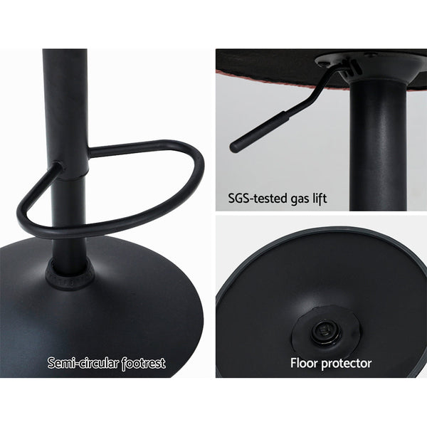 Artiss 2X Bar Stools Gas Lift Velvet Pink Benches Bar Stools