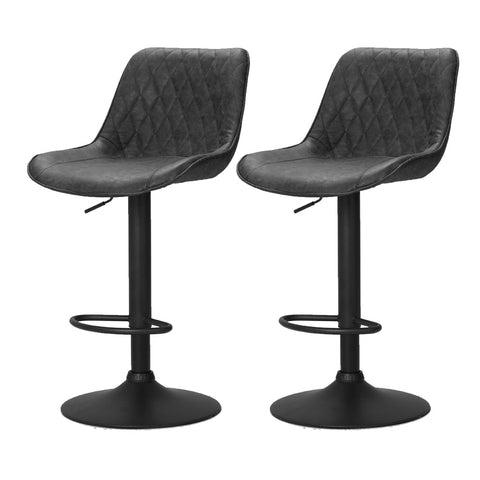 Artiss Bar Stools Gas Lift Vintage Leather Black Furniture For Home And Garden Benches Bar Stools