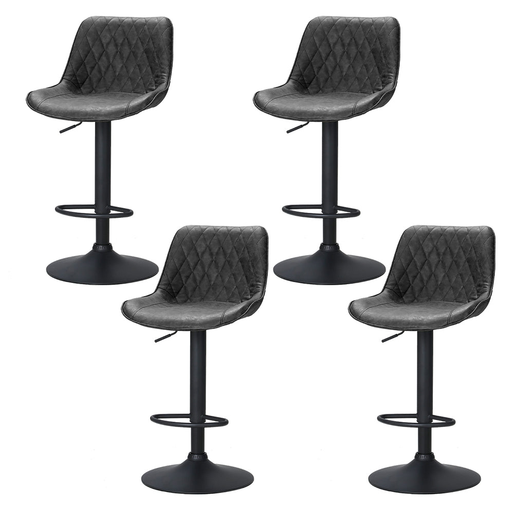 Artiss 4X Bar Stools Gas Lift Leather Black Benches Bar Stools
