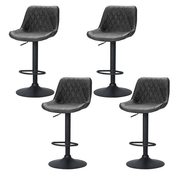 Artiss 4X Bar Stools Gas Lift Leather Black Benches Bar Stools
