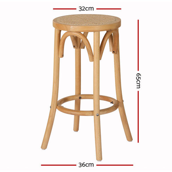Beech Wood Bar Stool Rattan Seat 150 Kilogram Capacity Home Furniture Benches Bar Stools